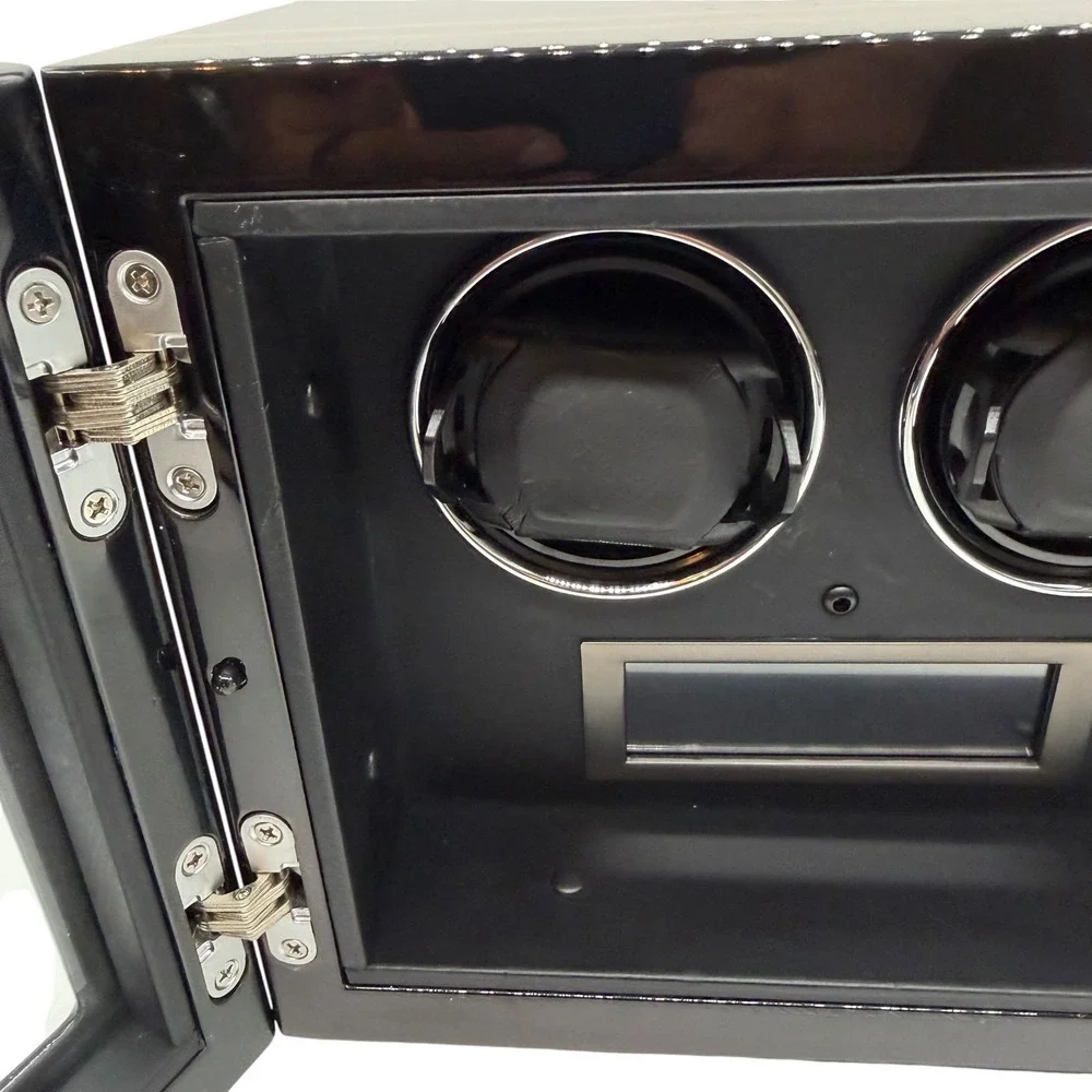 Dual‎ Automatic Watch Winder Box Wood Grain Digital LCD Touch Control Working
